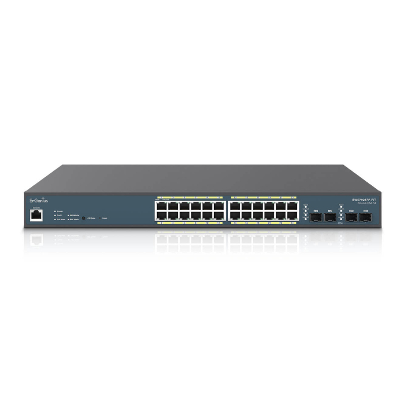 EnGenius Fit 410W Gigabit PoE+ 24 Port Switch with SFP | Power over ...